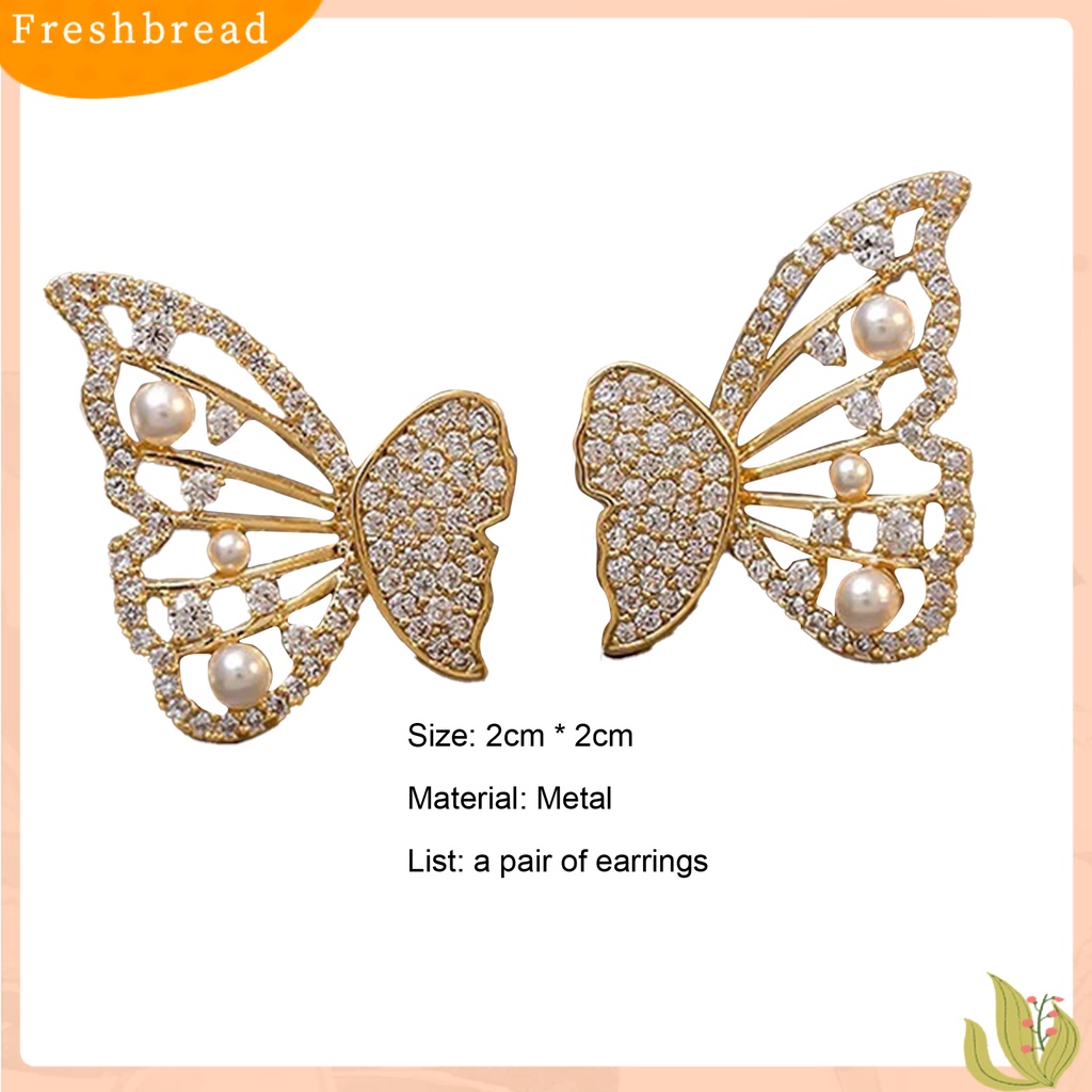 {In Stock} 1pasang Anting Wanita Trendy Pengerjaan Halus Desain Geometri Pesona Kupu-Kupu Telinga Giwang Untuk Pesta