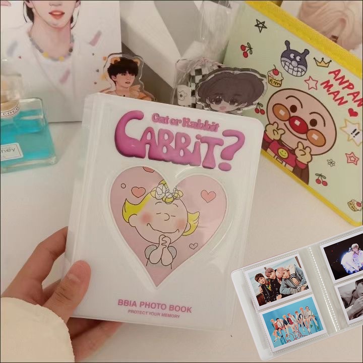 Album Foto CABBIT Lucu 3inch 64saku Bahan PP Idol Korea Photocards Storage Book Lomo Collect Book