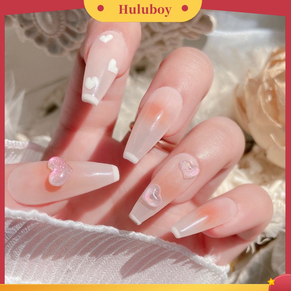 {In Stock} 100Pcs/Bag Nail Art Decor Flatback Tiga Dimensi Mix Size Halus Flash DIY Mini Bentuk Hati Berlian Imitasi Pesona Kuku Salon Pasokan