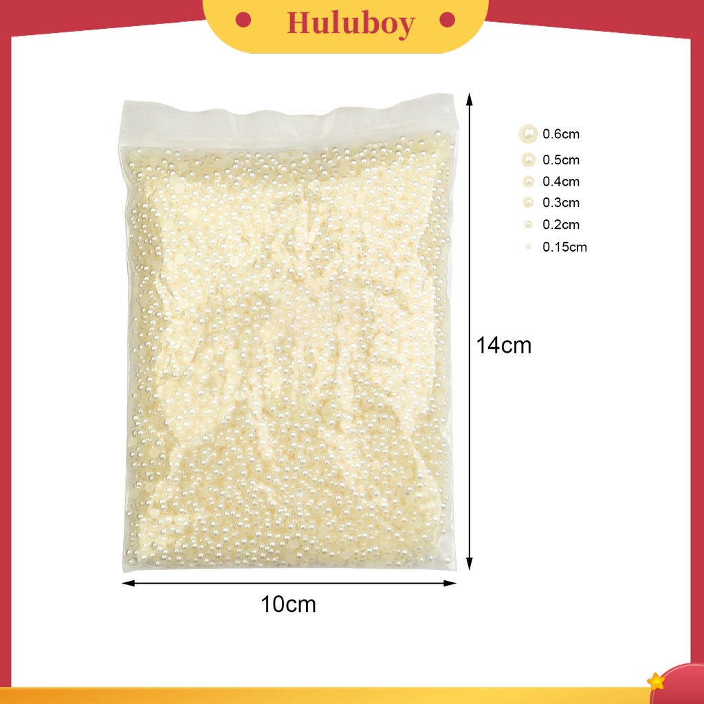 {In Stock} 1tas Nail Art Mutiara Imitasi Tiga Dimensi Flatback Shiny Efek Visual DIY Mini Setengah Bulat Mutiara Imitasi Hiasan Nail Art Untuk Manicurist