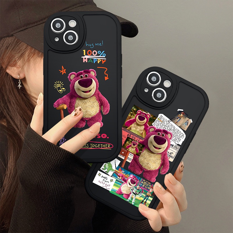 Casing Infinix Hot 10s 11s 10 11 10T 9 Play Infinix Smart 6 5 Note 8 Hot 10 Lite Cartoon Cute Strawberry Bear Lovely Lotso Couple Soft Cover