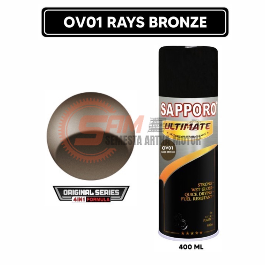 

Pilox Sapporo Ultimate OV01 Rays Bronze Series 4in1 Cat Semprot 400ml Pilok Aerosol Spray