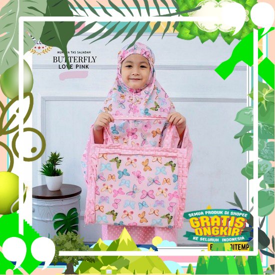 [Free Tas] Rukuh Mukena Telekung Mukenah Mukna Muknah Anak Perempuan Tanggung Doraemon Umur Usia 2 3