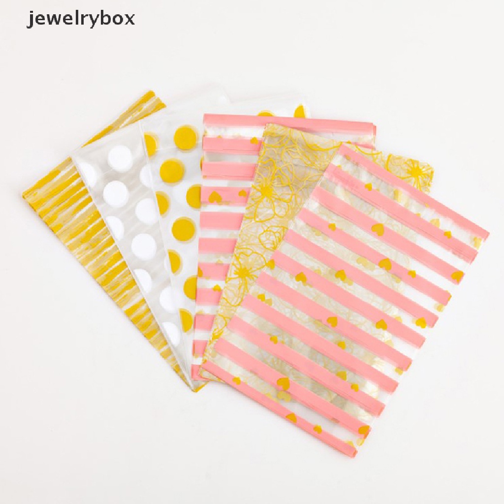 [jewelrybox] 100pcs Kantong Plastik Opp Bening Untuk Permen Lolipop Cookie Paket Tas Kantong Hadiah Butik