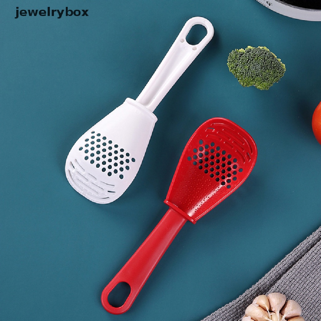 [jewelrybox] Al Sendok Masak Dapur Lubang Gantung Tahan Panas Saringan Sup Kentang Bawang Putih Press Colander Butik Dapur Inovatif