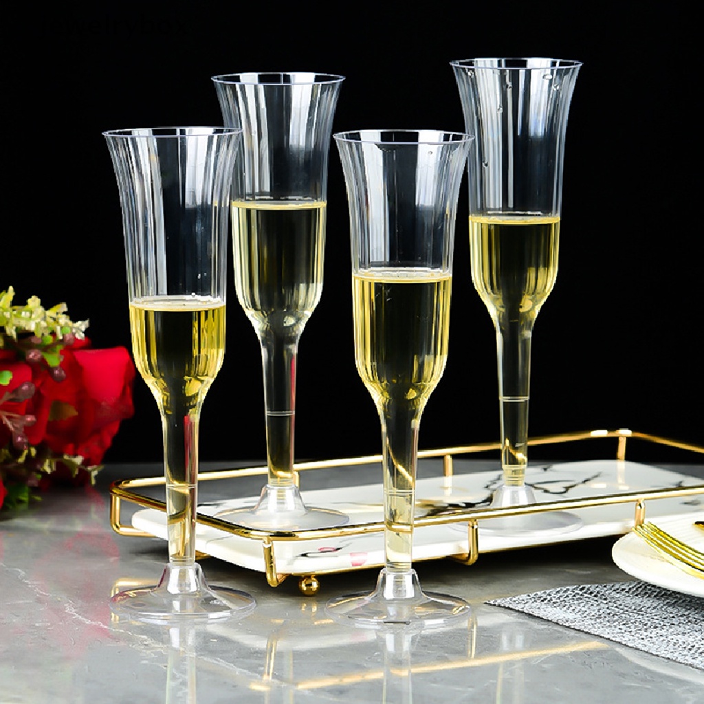 [jewelrybox] 180/230ml Gelas Wine Plastik Sekali Pakai, Cocktail, Champagne Glass Flutes Cups Butik