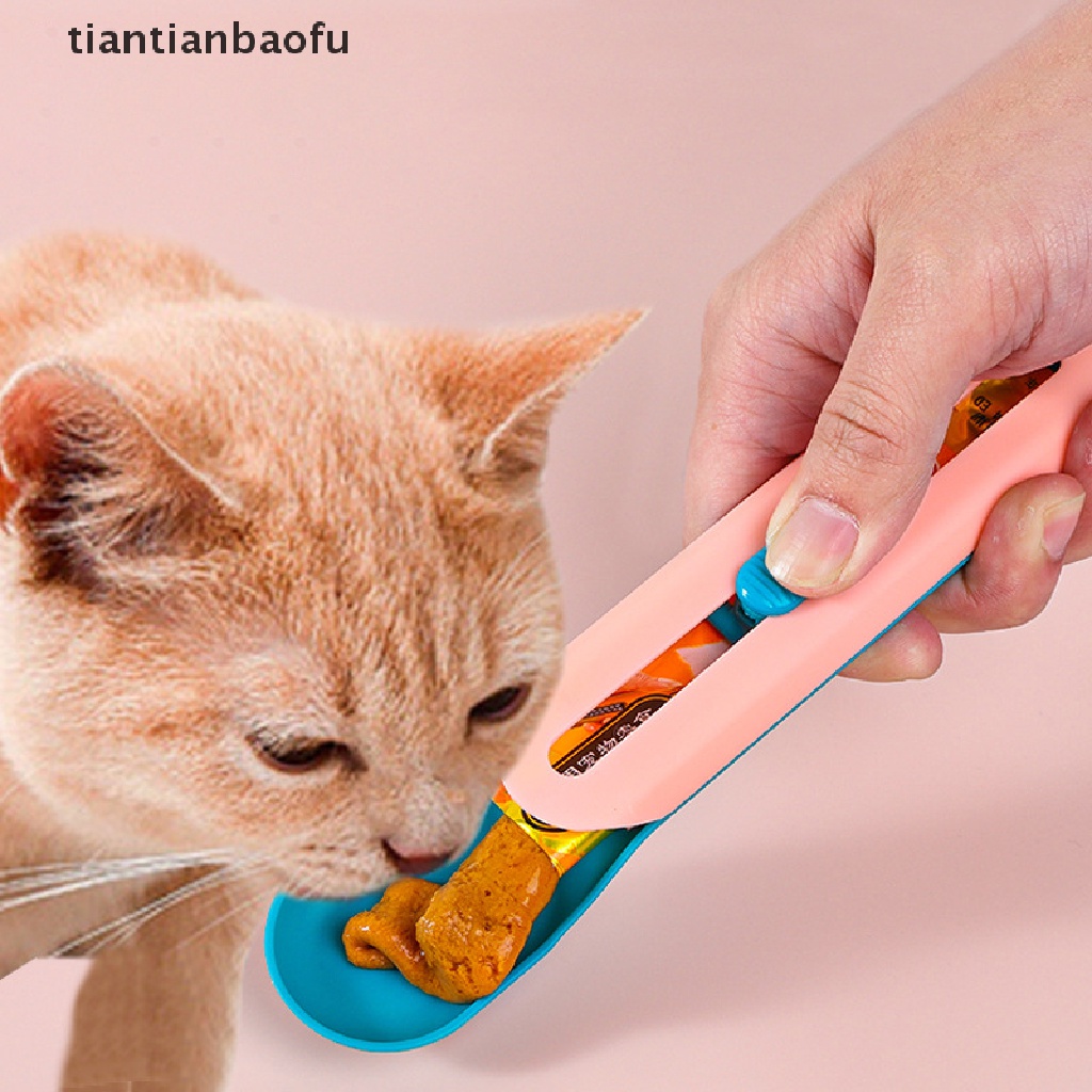 [tiantianbaofu] Sendok Pakan Hewan Peliharaan Sendok Makanan Cat Treat Bars Squeezer Cereal Dispenser Food Scoop Boutique