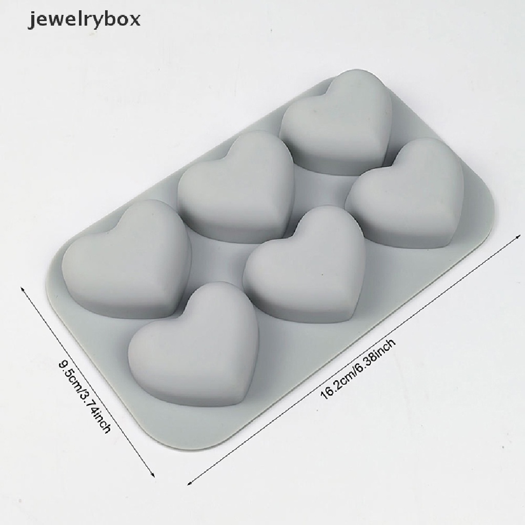 [jewelrybox] Valene Heart Silicone Mold 6rongga Love Coklat Baking Kue Dekorasi Butik