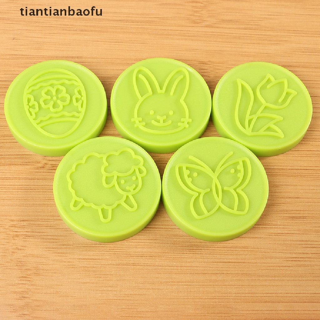 [tiantianbaofu] 6pcs/set Kartun Cookies Stamps Cetakan Plunger Coklat Fondant Kue Embosser Butik