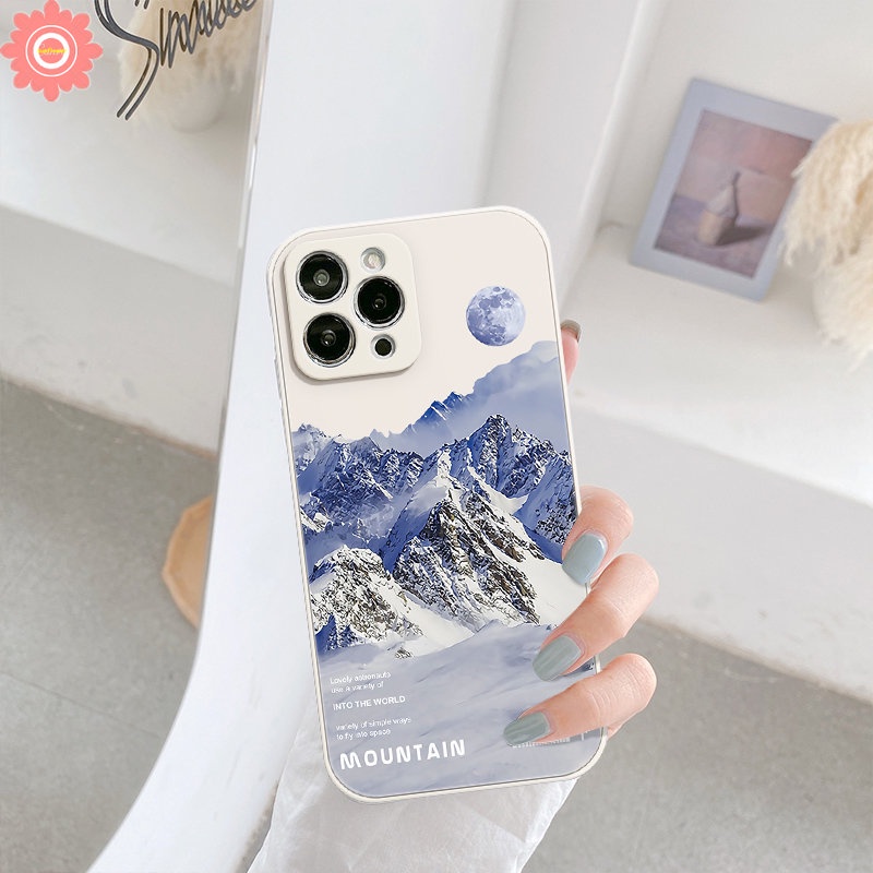 Infinix Hot 11 12 9 20 8 11s 12i 20s 10t 10s 10Lite Smart 4 5 6 Plus Hot 12pro 11 10 12 9 Play Note 11 12 G96 8 12 2023 Scenery Snow Mountain Couple Case Soft Tpu Phone Cover