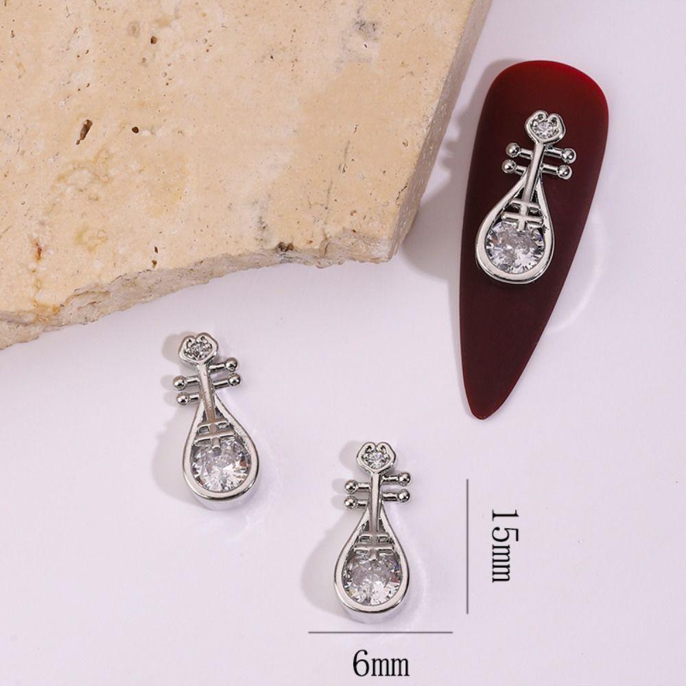 Mxbeauty Aksesoris Kuku Emas Perak 5pcs Berlian Imitasi Alloy Lute Zircon Hiasan Kuku