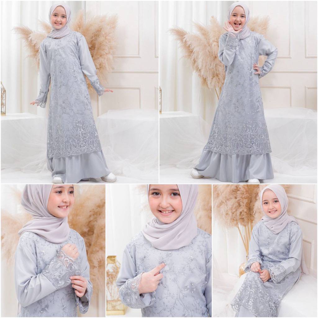 GH - MX NAZWA KID / NAZWA  KID / BAJU DRESS MUSLIM ANAK PEREMPUAN / GAMIS ANAK TERLARIS / PAKAIAN MU