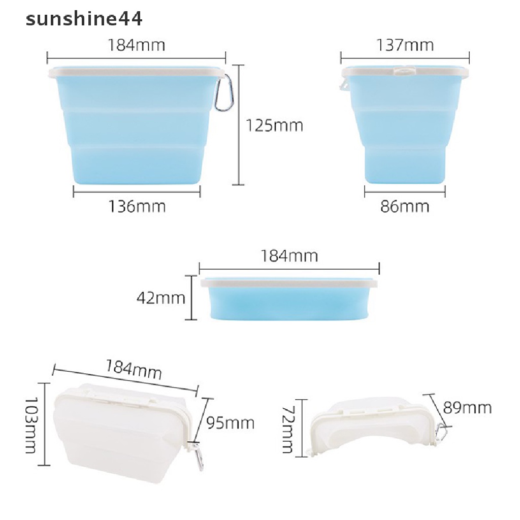 Sunshine 1500ml Fresh Keeping Silicone Bag Silicone Tas Makanan Lipat Tas Penyimpanan Makanan ID