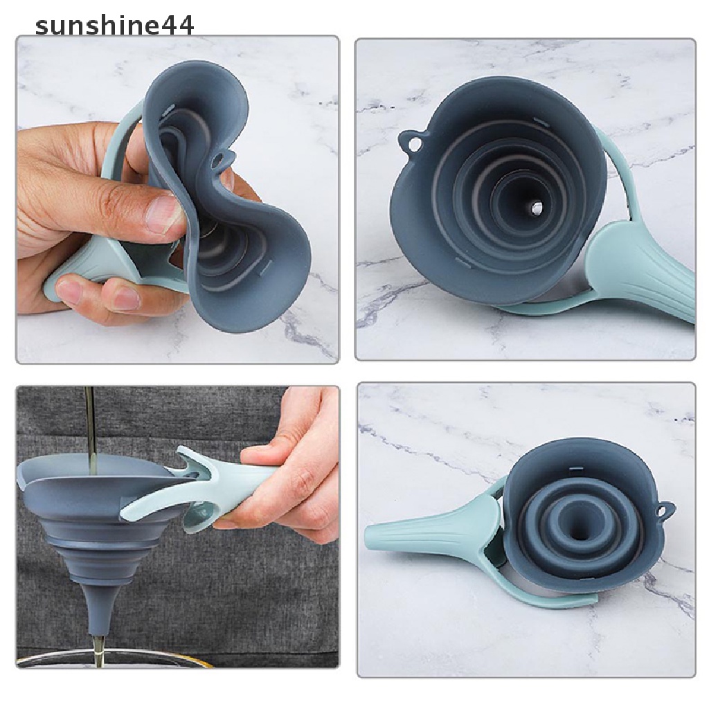 Sunshine New Mini Silicone Gel Foldable Collapsible Style Corong Hopper Alat Dapur ID