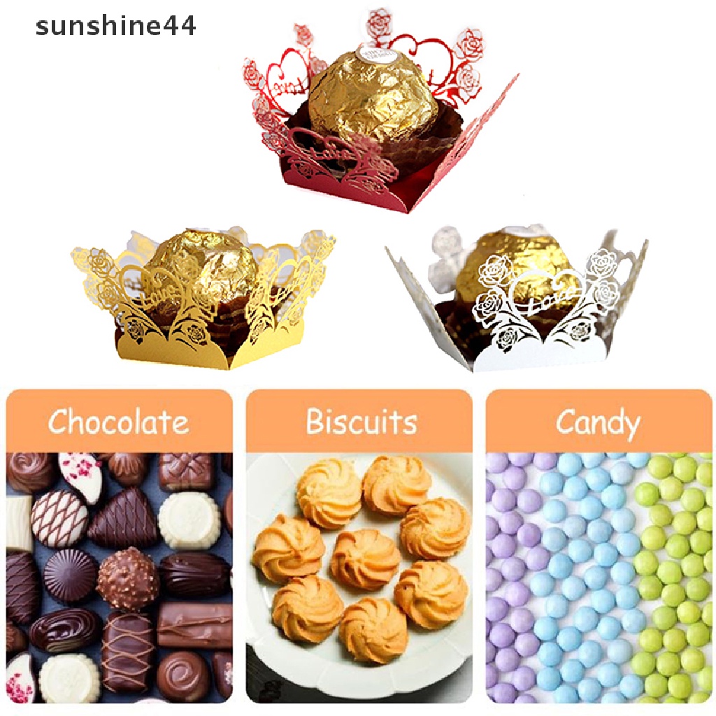 Sunshine 10 Pcs Baru Mawar Taman Laser Cut Pesta Pernikahan Nikmat Permen Coklat Kotak ID