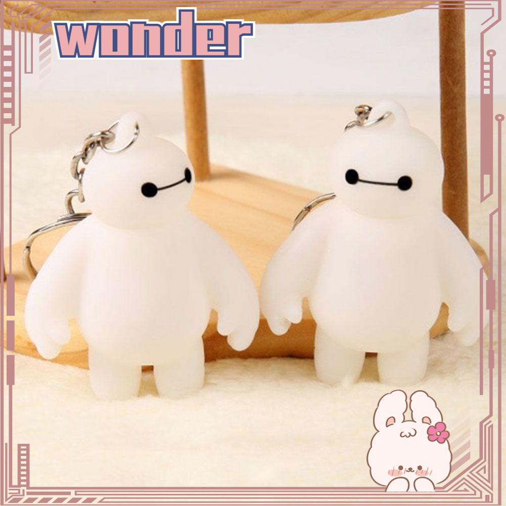Wonder Gantungan Kunci Untuk Anak Perempuan Wanita Dekorasi Rumah Key Ring Lucu Kartun Baymax Putih
