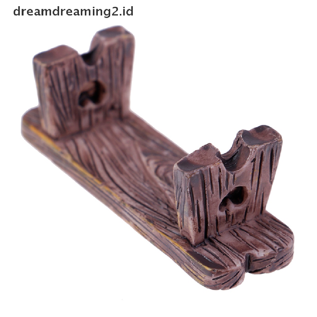 (hot) 2pcs Patung Ornamen Rumah Bangku Kayu Mini DIY Aquarium/Dekorasi Rumah Boneka//