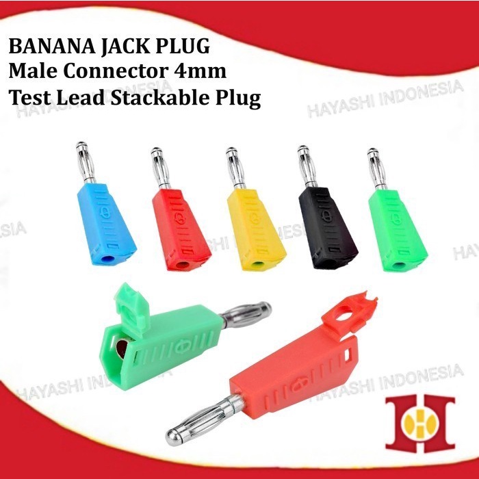 Jack Banana Segi Stackable Audio Male Plug Connector Test Lead Probe - 10pcs