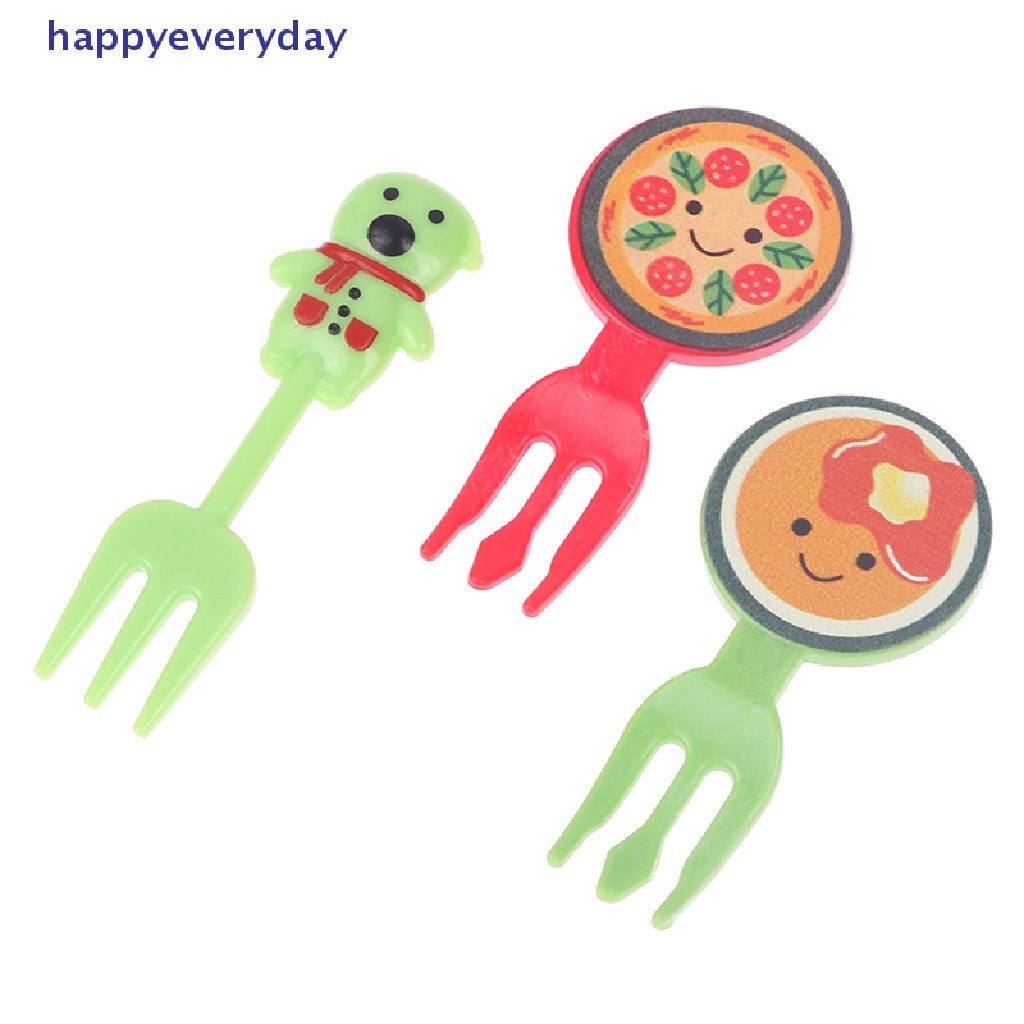 [happy]8 /10/26Pcs Mini Kartun Food Pick Kid Food Garpu Buah Bento Box Decor Reusable [ID]