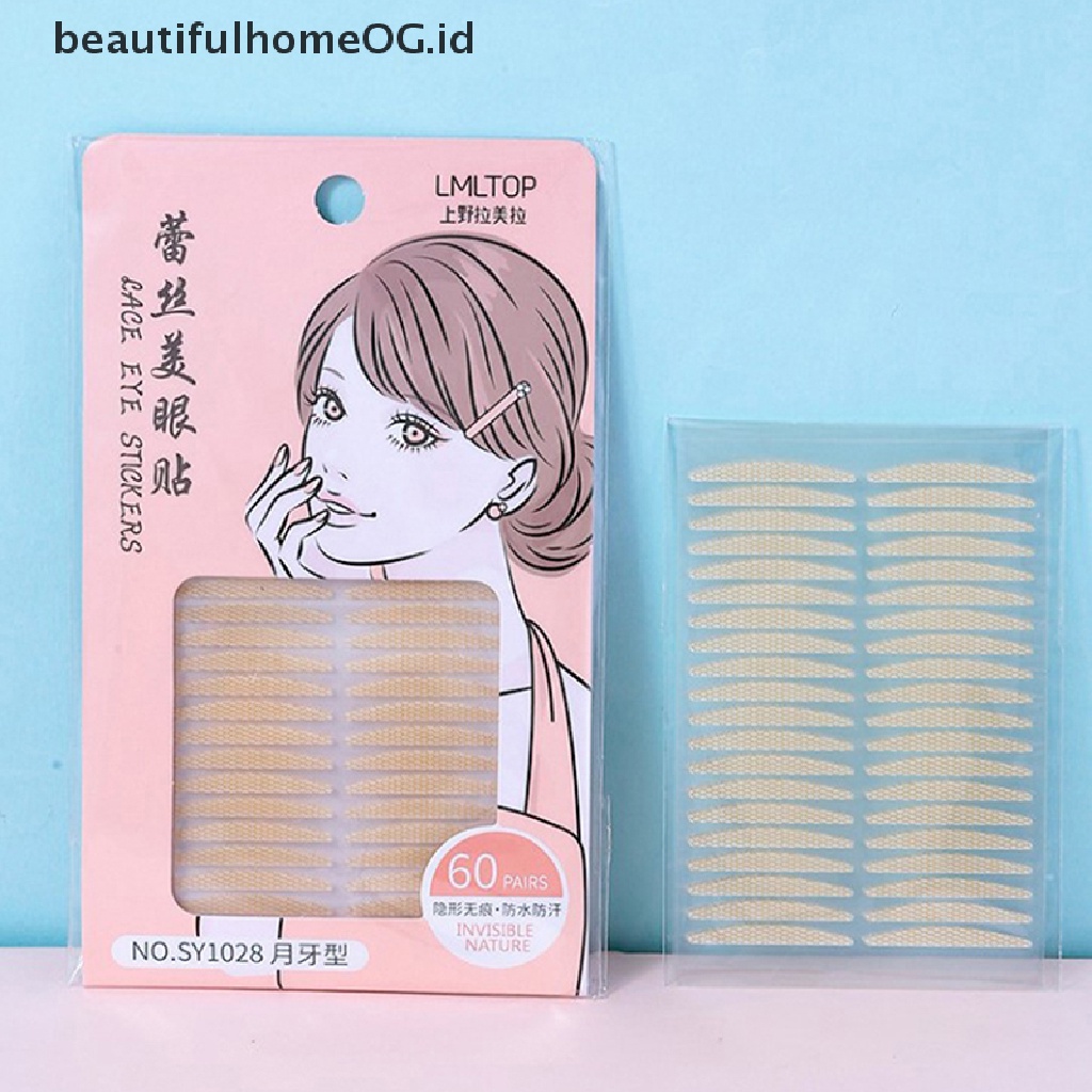 // Lebaran// 60Pcs Stiker Kelopak Mata Ganda Renda Mesh Beauty Eye Paste Untuk Anak Perempuan Mata Make Up **