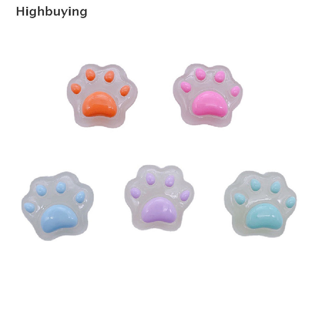 Hbid 2Pcs Luminous Mini Resin Cat Paw Dashboard Mobil Mainan Boneka Angka Dekorasi Taman Rumah Kartun Warna Lucu Hiasan Mobil Hadiah Glory