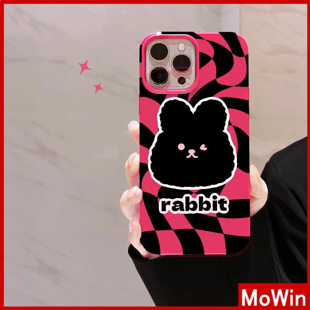 For iPhone 14 Pro Max iPhone Case Pink Glossy TPU Soft Case Shockproof Protection Camera Cute Cute Rabbit Compatible with iPhone 13 Pro max 12 Pro Max 11 xr xs max 7Plus 8Plus