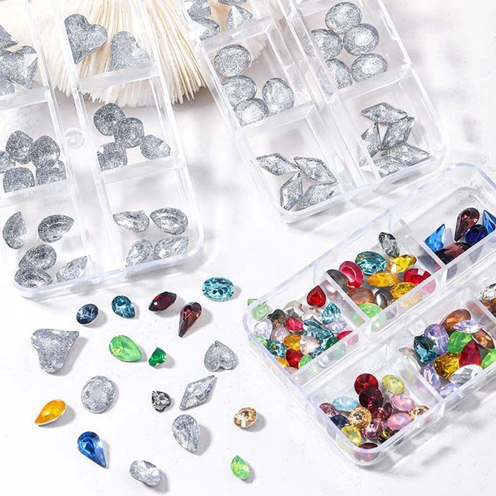 Mxbeauty Kuku Rhinestones Fashion Jepang Nail Art Cinta Hati Manicure Aksesoris Diprofilkan Bor 3D Nail Art Drills