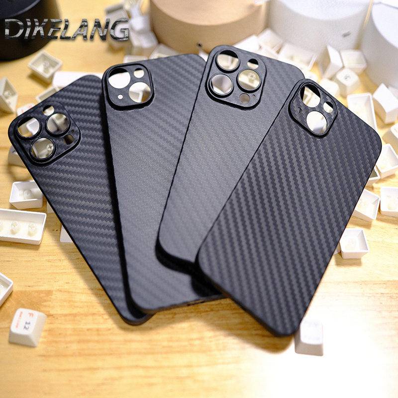 Casing Hp Ultra Tipis PC Untuk Iphone14 13 12 11 Pro MAX Plus Mini Serat Karbon Bertekstur Untuk iPhone X XS MAX XR 7 8 Plus SE 2022 2020 14Plus 13Mini 12Mini