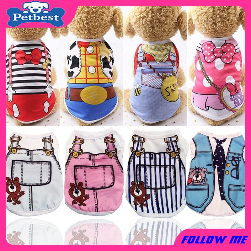 Pet Print Strap Dog Vest Summer Pet Clothes Cat Vest Shirt Clothing Cute Mesh Breathable