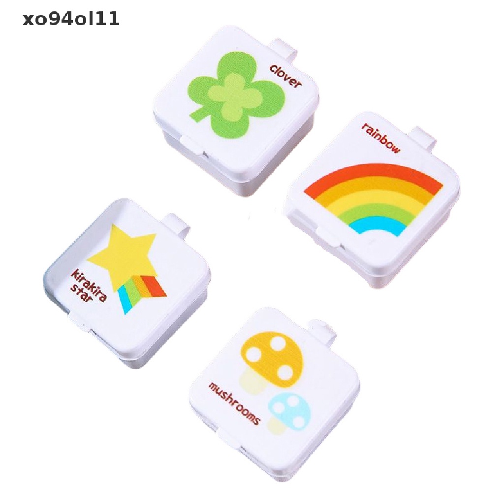 Xo1/4pcs Botol Saus Mini Square Portable Bento Sub-Botol Kotak Saus Plastik OL