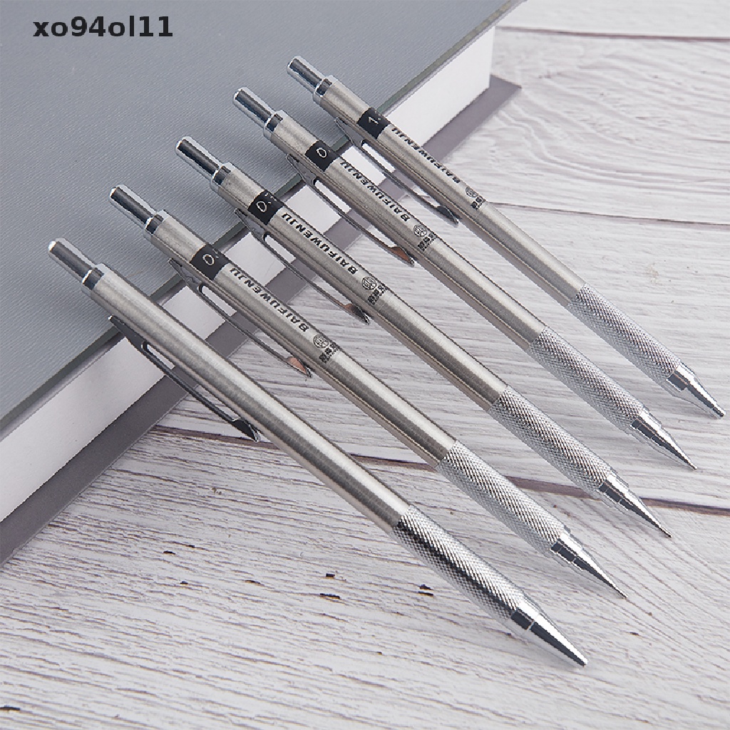 Xo Pensil Mekanik Bahan Metal 0.5/0.7/0.9/1.3/2.0mm Menggambar Pensil Otomatis Dengan OL Timah