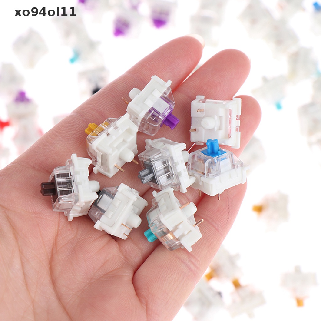 Xo 10Pcs/lot Saklar outemu mx 3pin keyboard Mekanik Saklar Hitam Biru Coklat OL