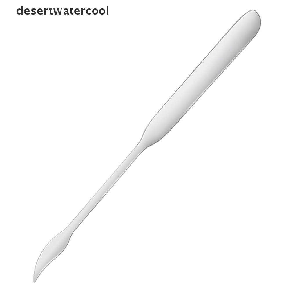 Deid 1PC Kepala Ganda Alat Spatula Pencampur Makeup Kosmetik Bahan Stainless Steel Untuk Palet Martijn