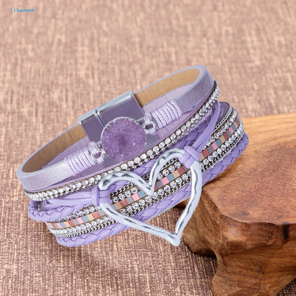 Lilyscent Bling Berlian Imitasi Wanita Gelang Fashion Perhiasan Wanita Elegan Cuff Bangle Bohemia