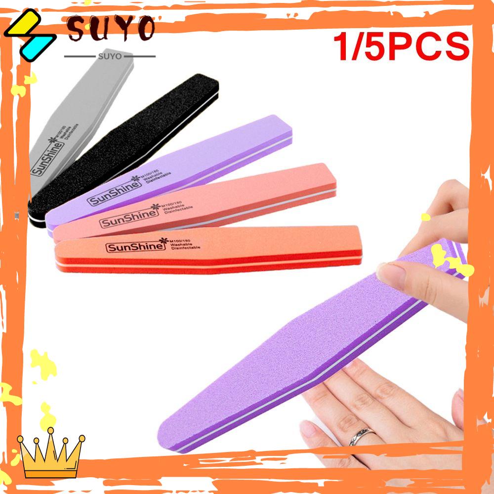 Suyo 1/5PCS Kikir Kuku Portable Dua Sisi Alat Kecantikan Manicure