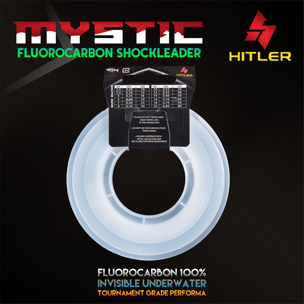 LEADER FLUOROCARBON SHOCKLEADER Hitler Mystic  60 METER | SENAR PANCING | BENANG LEADER