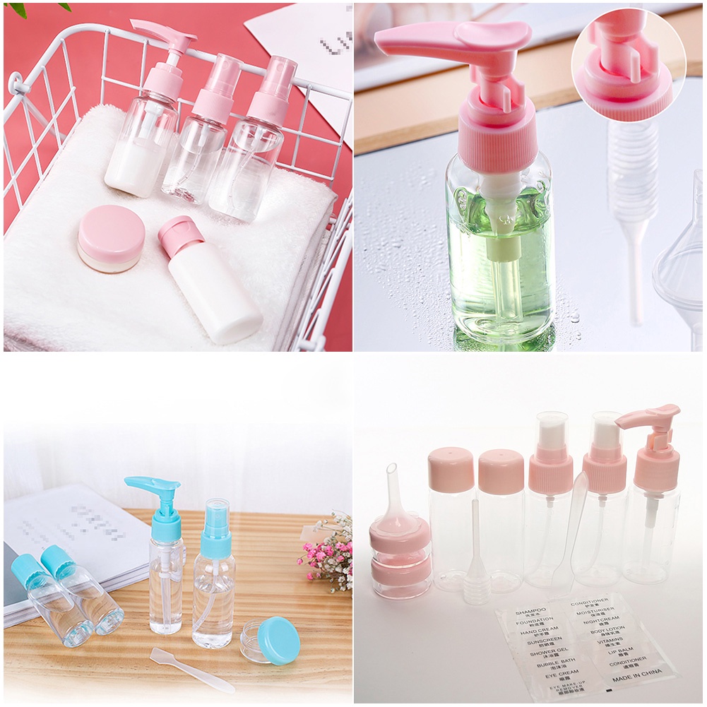 Botol Kosong Isi Ulang Es Grafir Travel Mini Plastik Transparan Makeup Container Bottle 11PCs/set