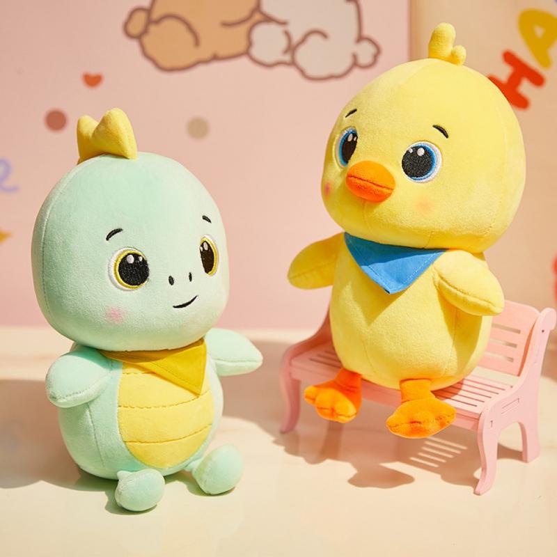 Terbaru Kartun Mainan Mewah Kawaii Animal Yellow Chick Boneka Anak Kreatif Dinosaurus Pinguin Boneka Mainan Untuk Anak Hadiah Natal