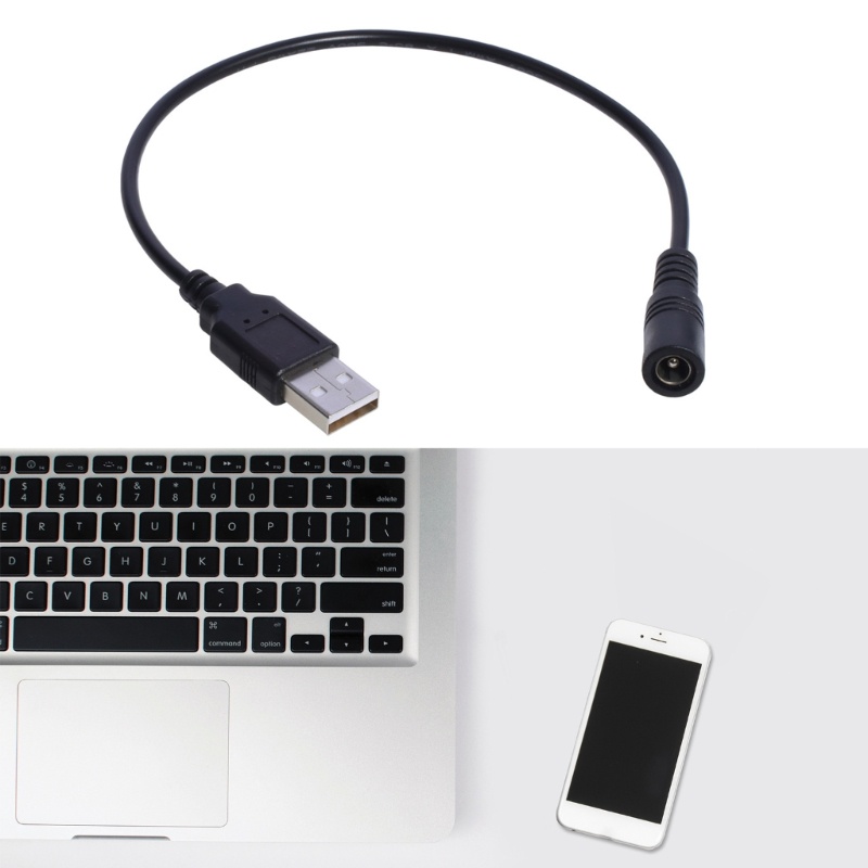 Cre 30cm USB Ke DC 5.5x2.1mm 5V Kabel Power Male to Female USB Barel Konektor Kabel Charger Untuk Router Kipas Kecil Berbicara