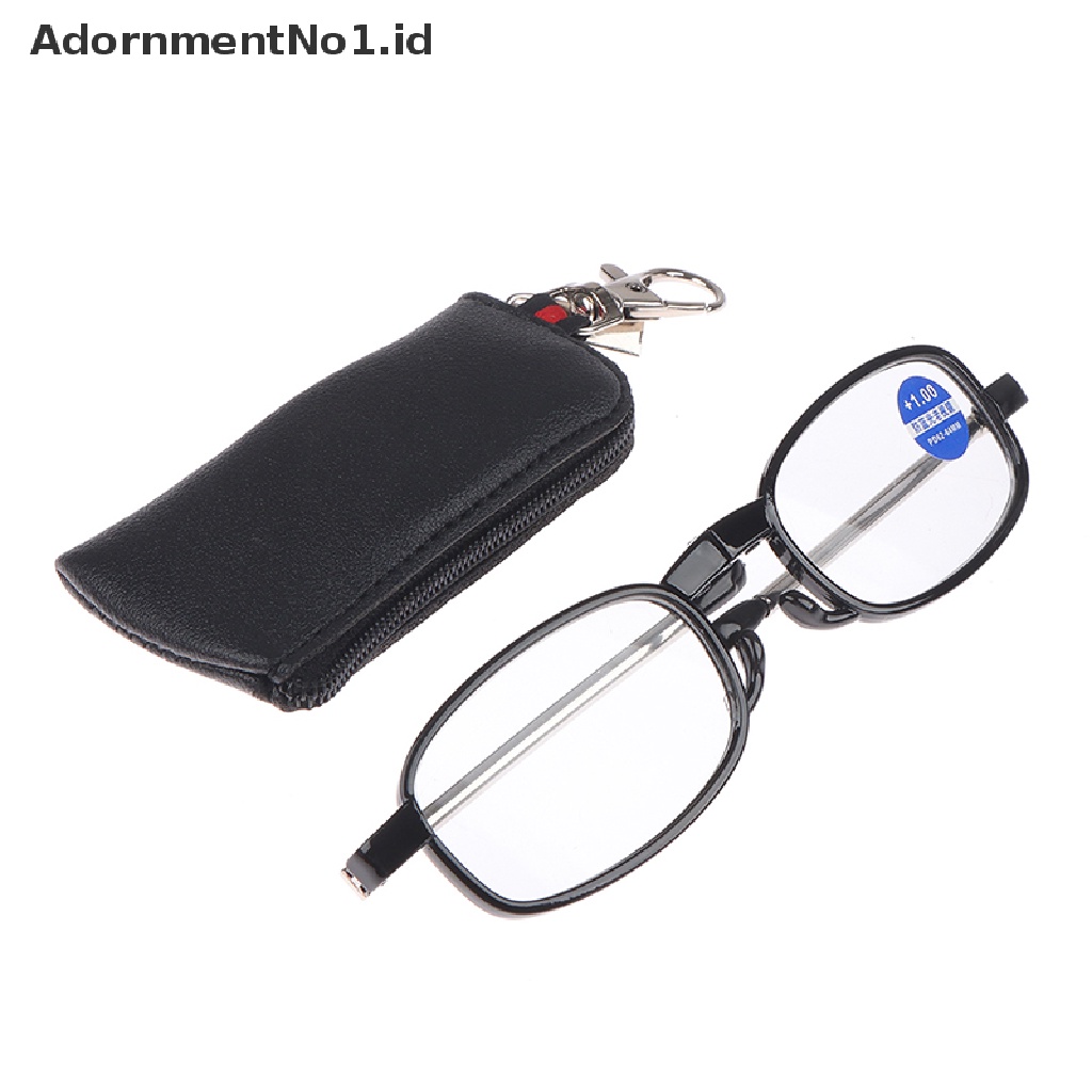 [AdornmentNo1] Kacamata Baca Blue Ray Pria Wanita Kacamata Lipat Frame Metal With Box Portable [ID]