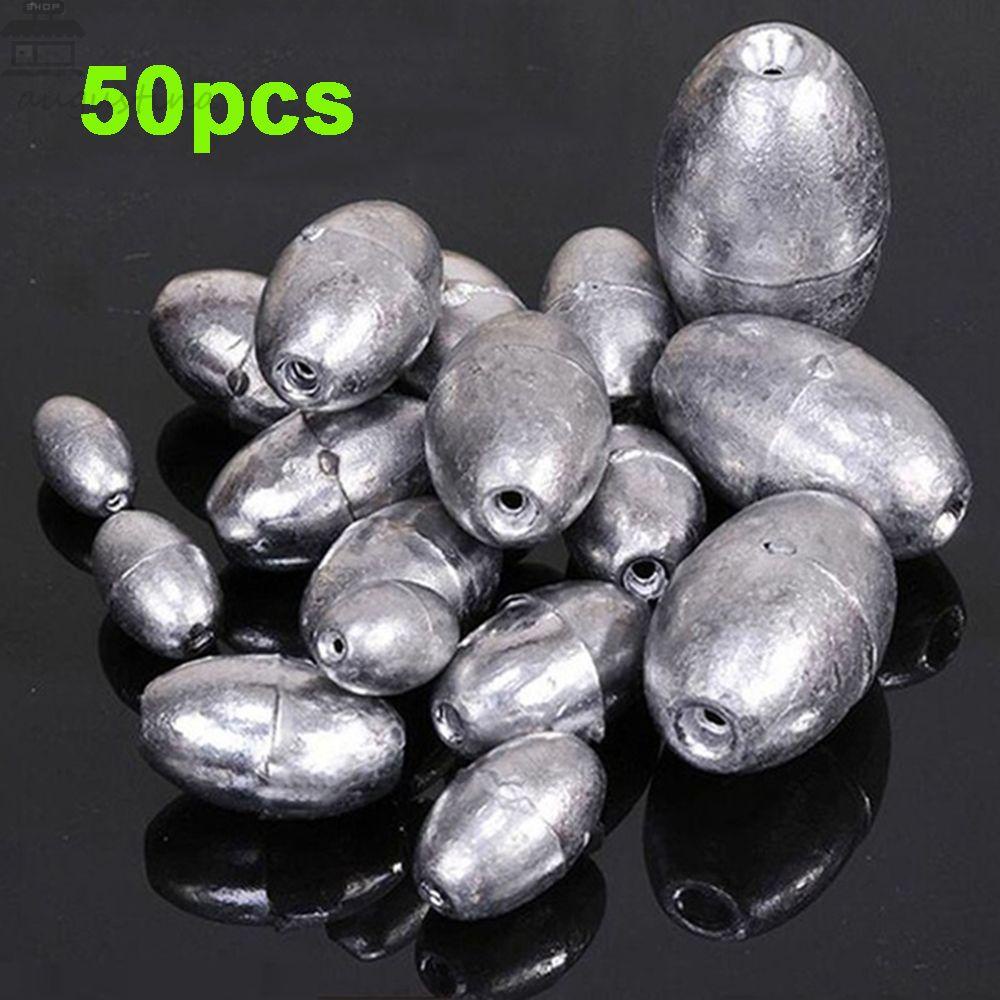 Manik-manik Pancing Agustina 50PCS Olive Weight Split Shot Tenggelam Umpan Angling Gear