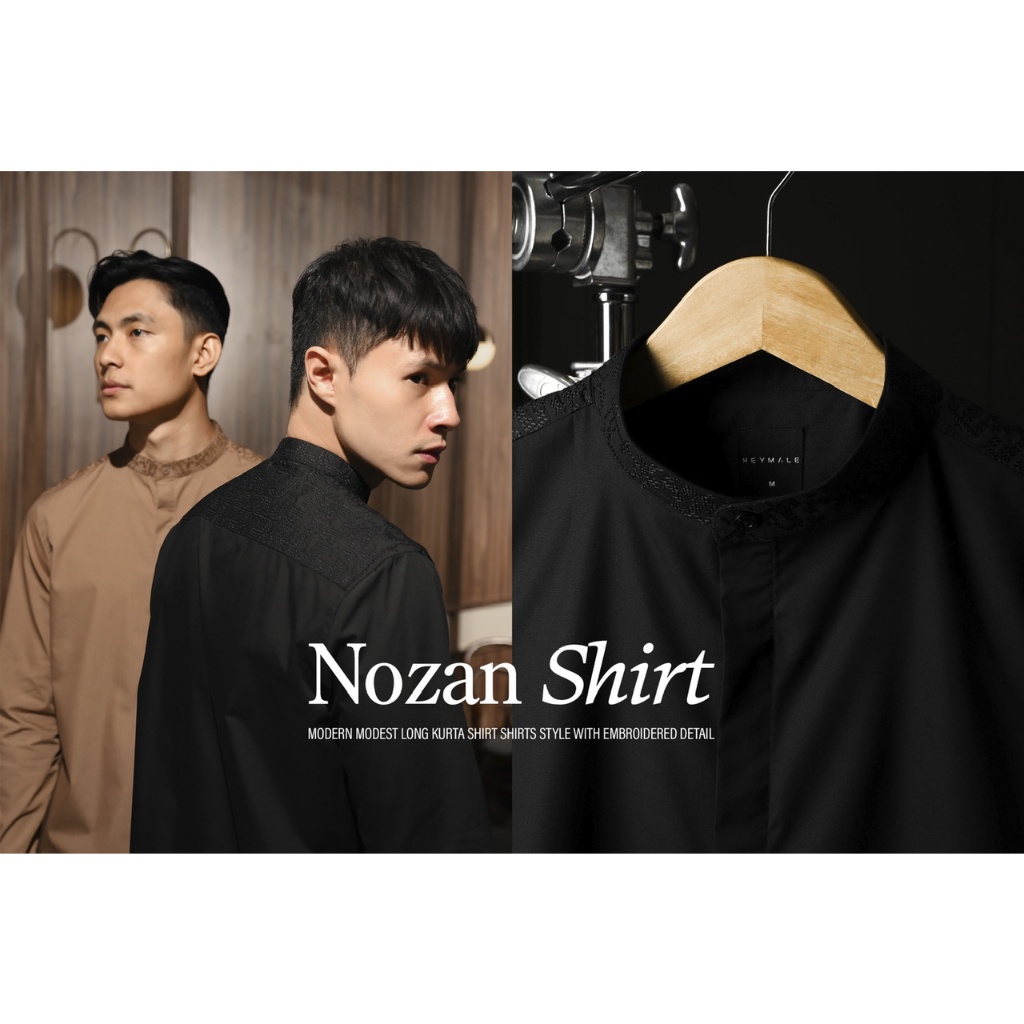 Nozan Byzan Kazym Almaz Omar Shirt Short Sleeve Long Sleeve Grey Heymale Maleid Male id Grey Black A
