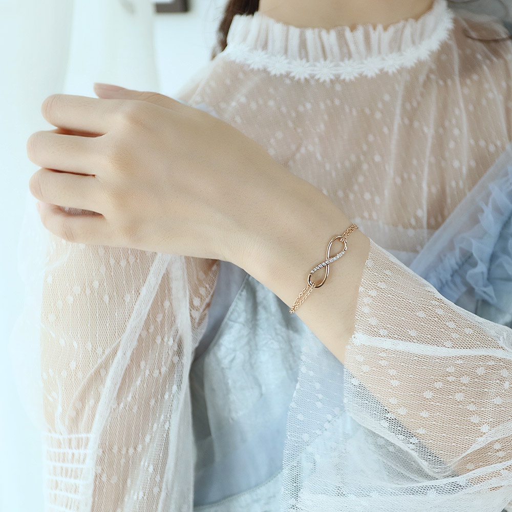 Gelang Rantai Angka8 Infinity Gelang Persahabatan Kristal Untuk Wanita Lady Bohemian Charm Jewelry