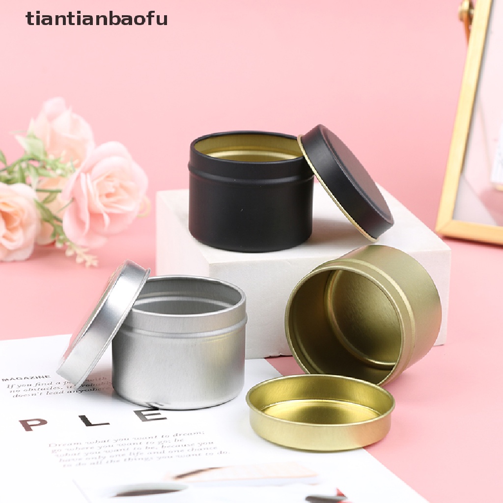 [tiantianbaofu] Toples 2Oz Aluminium Kaleng Wadah Sample Kosmetik Tempat Penyimpanan Pot Cincin Kotak Butik