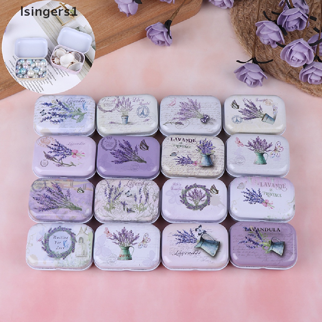 [lsingers1] Lavender mini box Sealed jar packing Kotak Perhiasan candy box Penyimpanan Kecil Butik