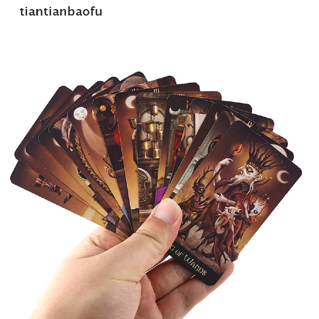 [tiantianbaofu] Besi Kotak Deviant Moon Tarot Kartu Ramalan Ramalan Deck Party Game w/Butik Manual