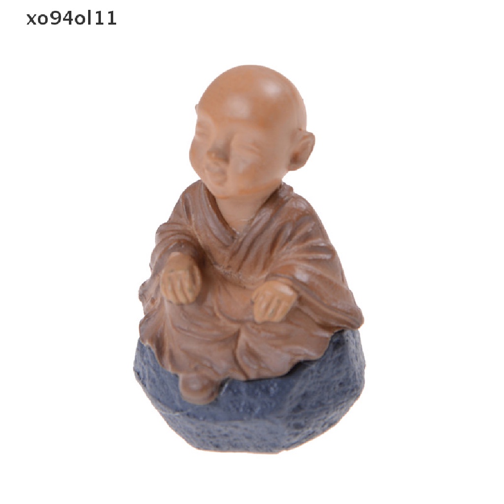 Xo 4pcs Miniatur PVC Meditasi Monk Lanskap Mikro Rumah Boneka Dekorasi Mobil OL