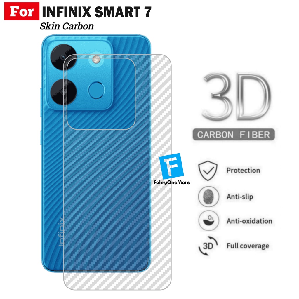 Skin Carbon Infinix Smart 7 Garskin Pelindung Belakang Handphone