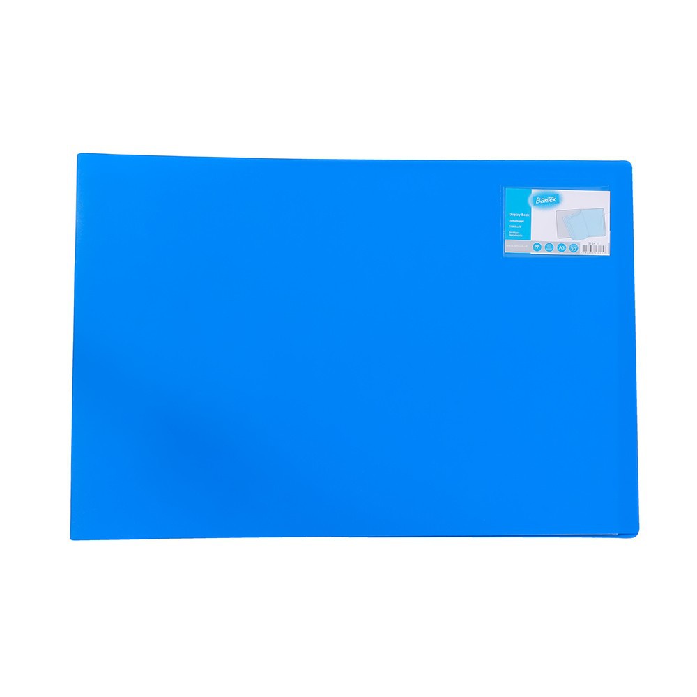 

Bantex Display Book Clear Holder A3 Landscape 20 Pocket Cobalt Blue