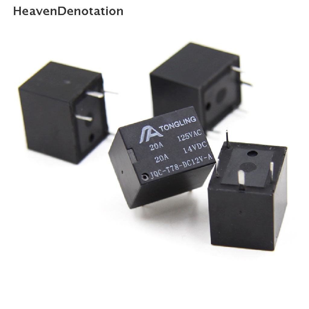 [HeavenDenotation] 5pcs 20A DC 4kaki 5V/12V/24V Relay Elektroik Kecil T78 T74 TRKM SRA-12V HDV